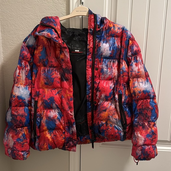 Bogner Fire + Ice ski puffer coat Ranja Jacket Pink Tie Dye - Picture 2 of 9